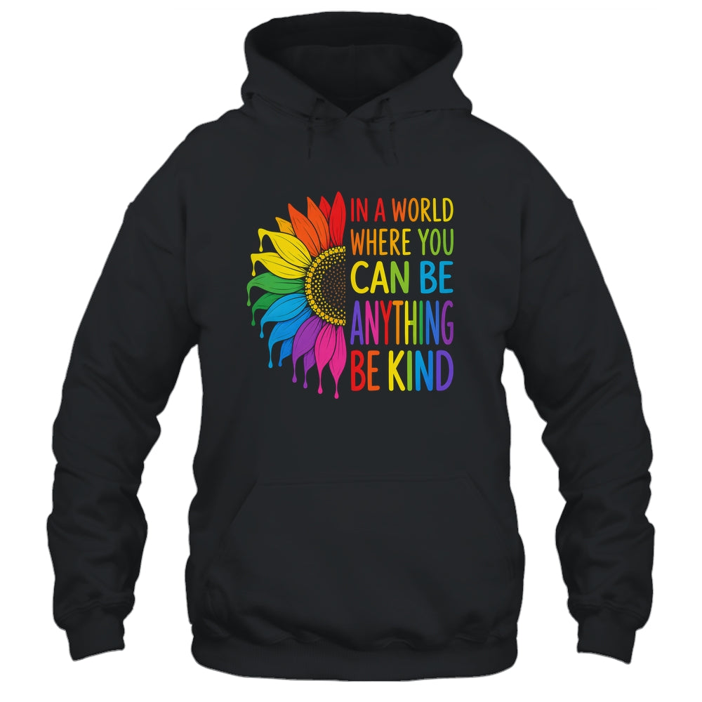 Motivational Rainbow Be Kind Sunflower Lgbtq Pride Month Shirt & Tank Top | siriusteestore