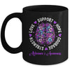 Motivational Words Floral Brain Ribbon Alzheimer's Awareness Mug | siriusteestore