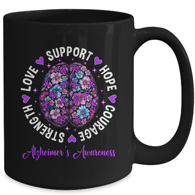 Motivational Words Floral Brain Ribbon Alzheimer's Awareness Mug | siriusteestore