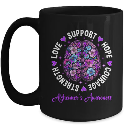 Motivational Words Floral Brain Ribbon Alzheimer's Awareness Mug | siriusteestore