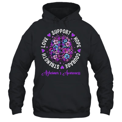 Motivational Words Floral Brain Ribbon Alzheimer's Awareness Shirt & Tank Top | siriusteestore