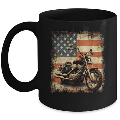 Motorcycle USA Flag Retro Biker For Men Dad Grandpa Mug | siriusteestore