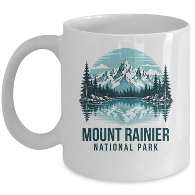 Mount Rainier National Park Retro Mountain Lake Outdoor Hiking Mug | siriusteestore