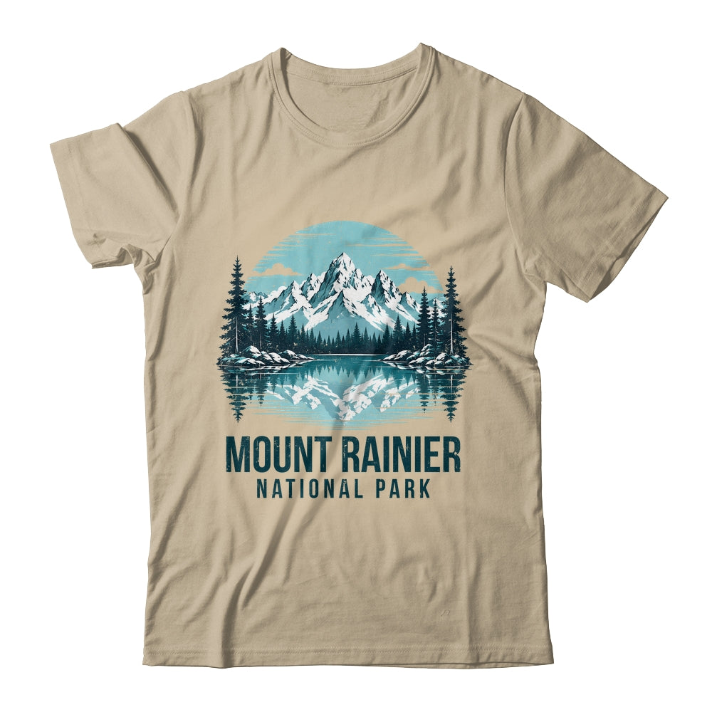 Mount Rainier National Park Retro Mountain Lake Outdoor Hiking Shirt & Tank Top | siriusteestore