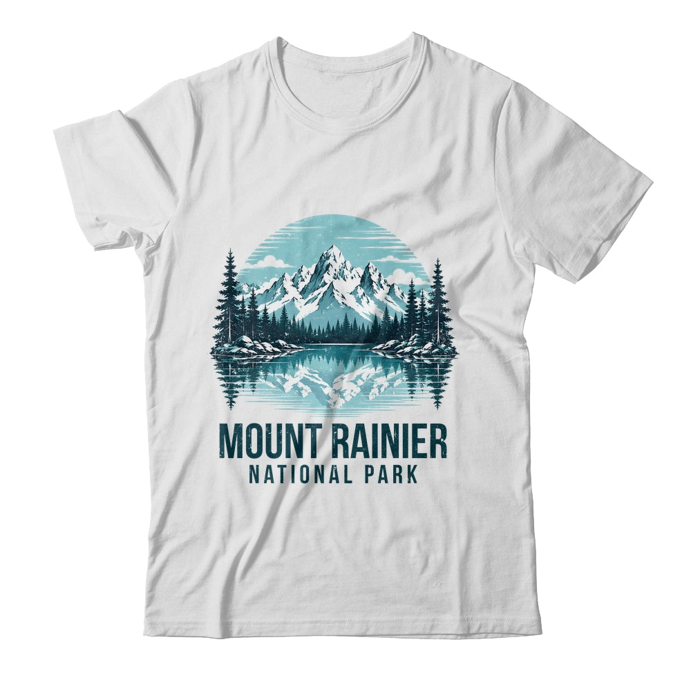 Mount Rainier National Park Retro Mountain Lake Outdoor Hiking Shirt & Tank Top | siriusteestore