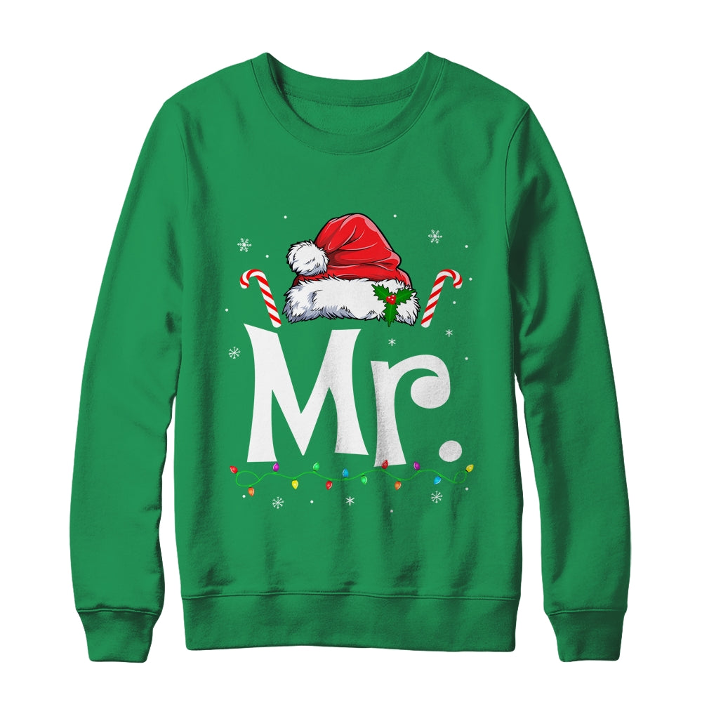 Mr And Mrs Claus Funny Couples Matching Christmas Xmas Light Shirt & Sweatshirt | siriusteestore