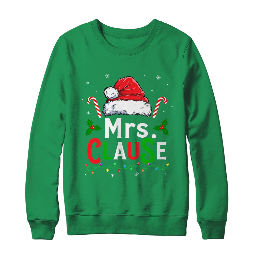 Mrs And Mr Claus Couples Matching Christmas Xmas Light Shirt & Sweatshirt | siriusteestore