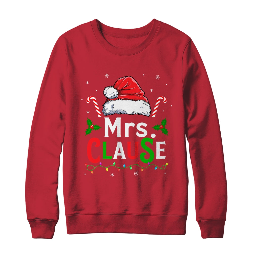 Mrs And Mr Claus Couples Matching Christmas Xmas Light Shirt & Sweatshirt | siriusteestore