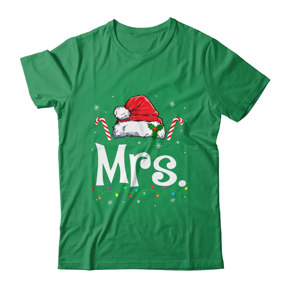 Mrs And Mr Claus Funny Couples Matching Christmas Xmas Light Shirt & Sweatshirt | siriusteestore
