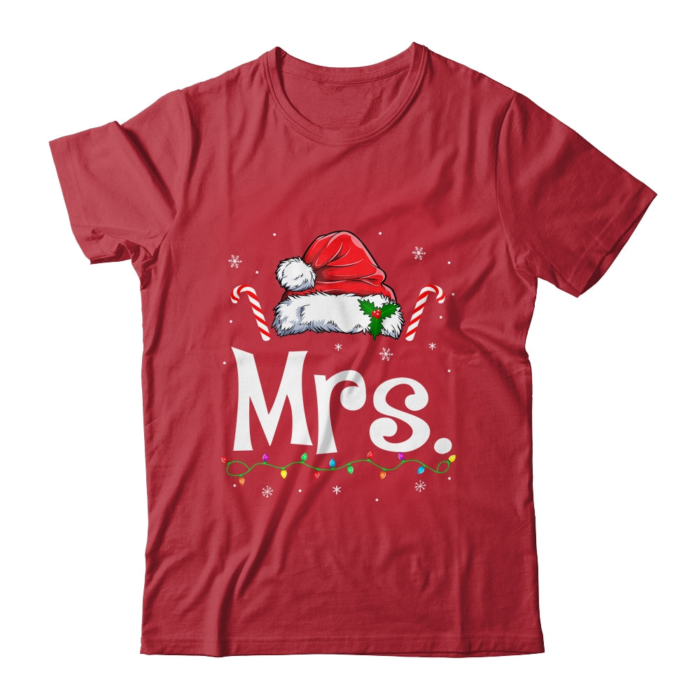 Mrs And Mr Claus Funny Couples Matching Christmas Xmas Light Shirt & Sweatshirt | siriusteestore