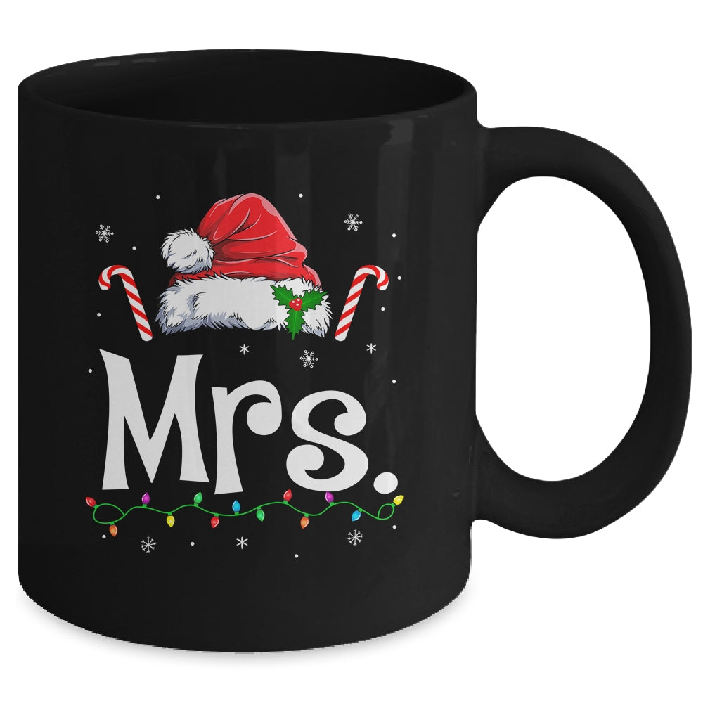 Mrs And Mr Claus Funny Couples Matching Christmas Xmas Light Mug | siriusteestore