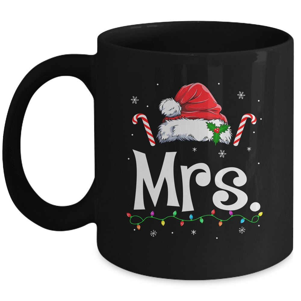 Mrs And Mr Claus Funny Couples Matching Christmas Xmas Light Mug | siriusteestore