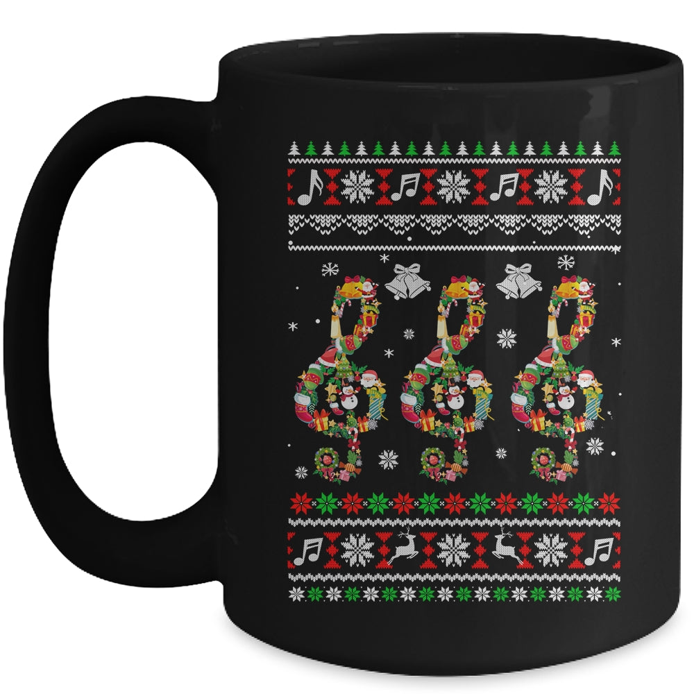 Music Note Christmas Ugly Musical Teacher For Men Women Mug | siriusteestore