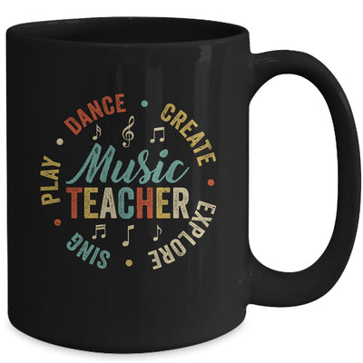 Music Teacher Sing Play Dance Create Explore Back To School Mug | siriusteestore