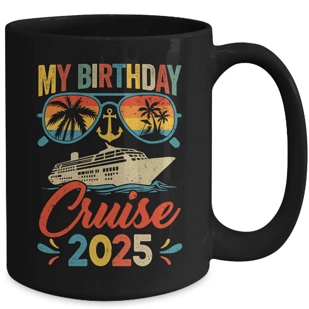 My Birthday Cruise 2025 Party Cruise Birthday Vacation Retro Mug | siriusteestore