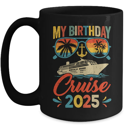 My Birthday Cruise 2025 Party Cruise Birthday Vacation Retro Mug | siriusteestore