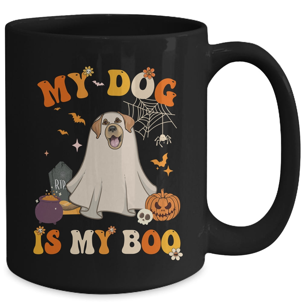 My Dog Is My Boo Ghost Spooky Halloween Labrador Groovy Mug | siriusteestore