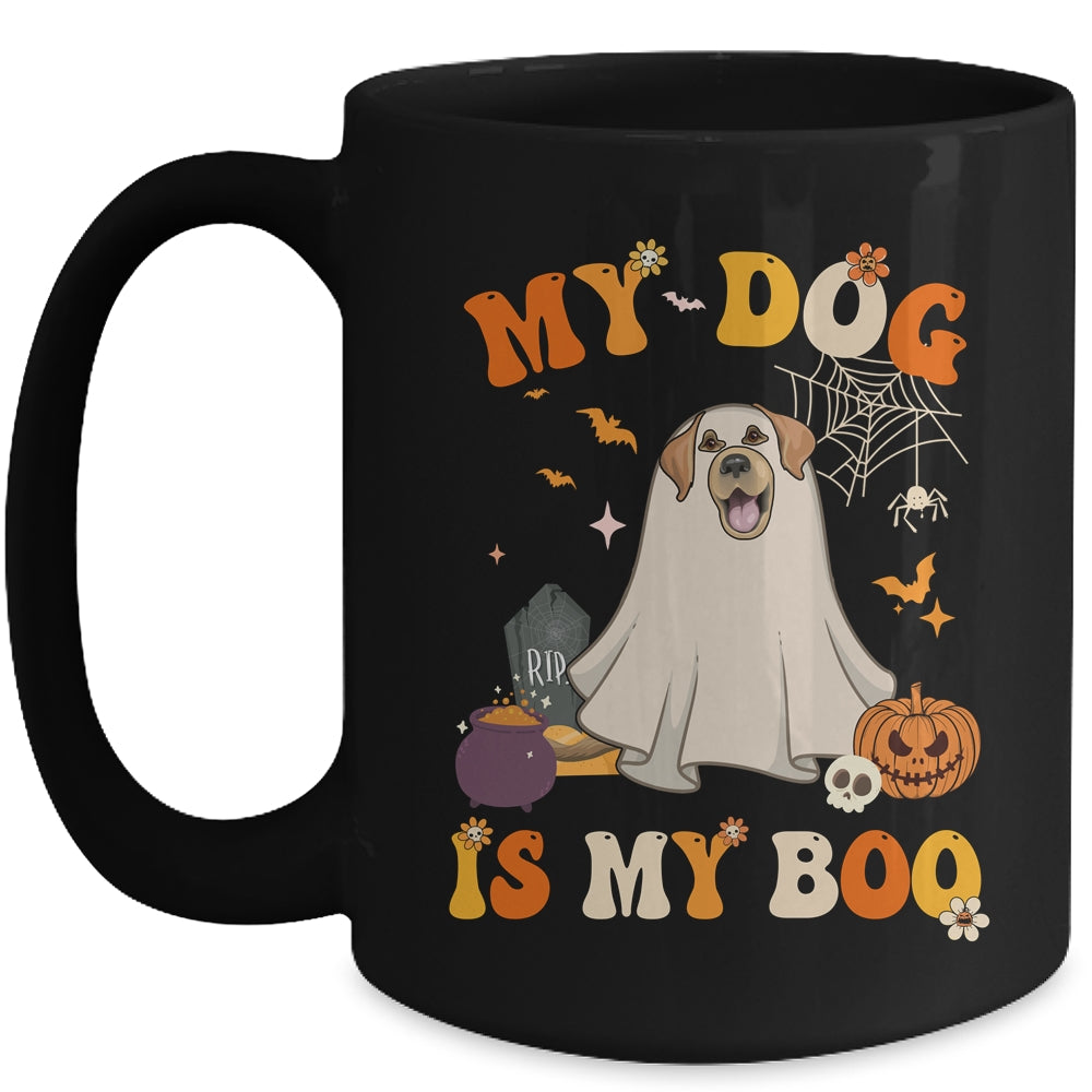 My Dog Is My Boo Ghost Spooky Halloween Labrador Groovy Mug | siriusteestore