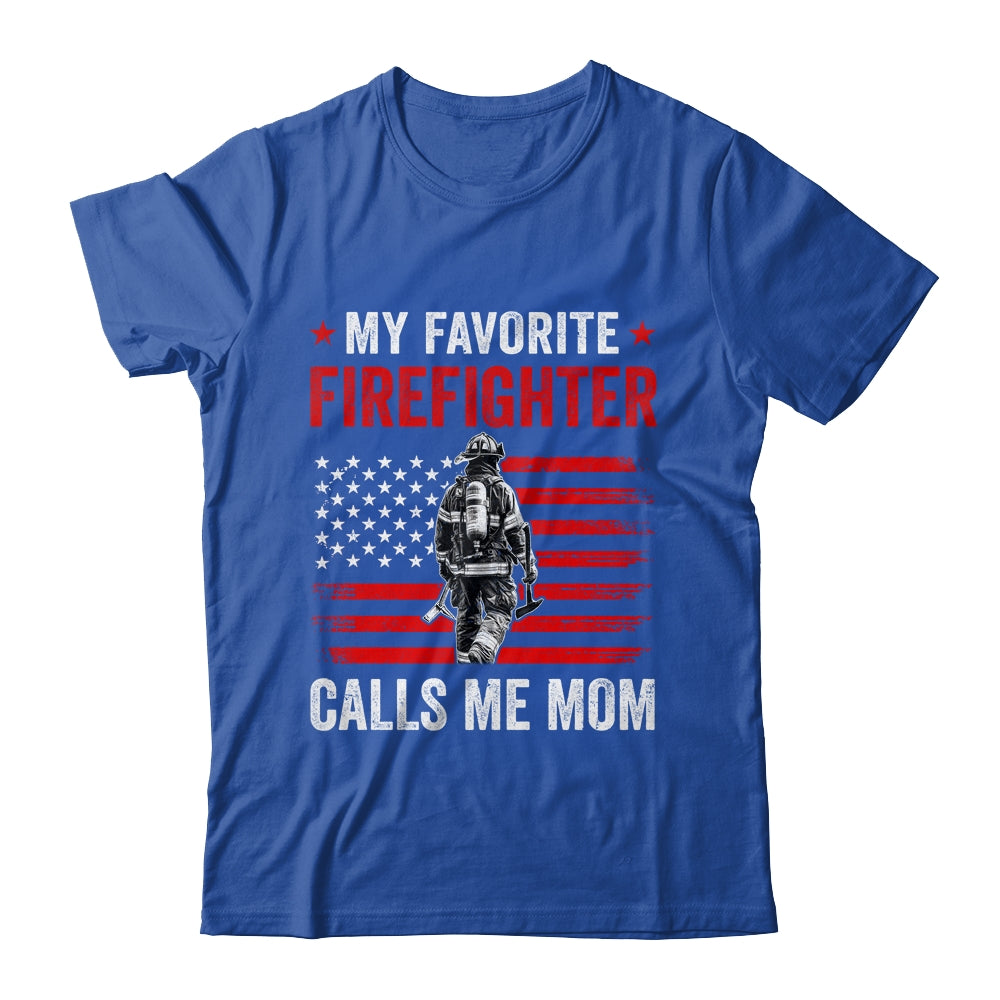 My Favorite Firefighter Calls Me Mom USA Flag Mother Shirt & Hoodie | siriusteestore