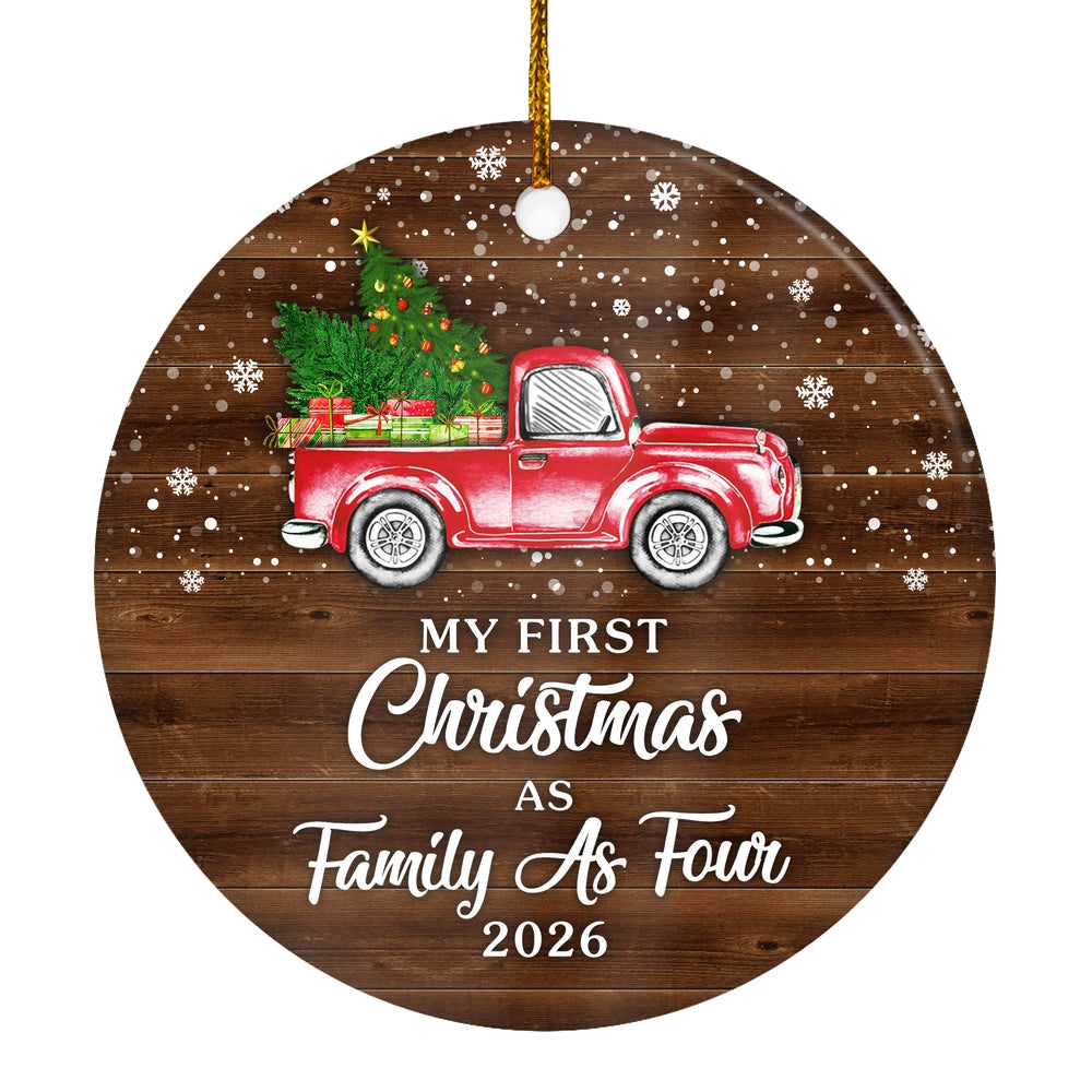 My First Christmas As Family As Four Ornament 2025 New Family Four Decoration Christmas Tree Ornament | siriusteestore