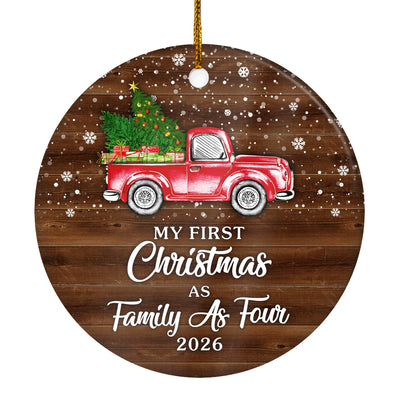 My First Christmas As Family As Four Ornament 2025 New Family Four Decoration Christmas Tree Ornament | siriusteestore