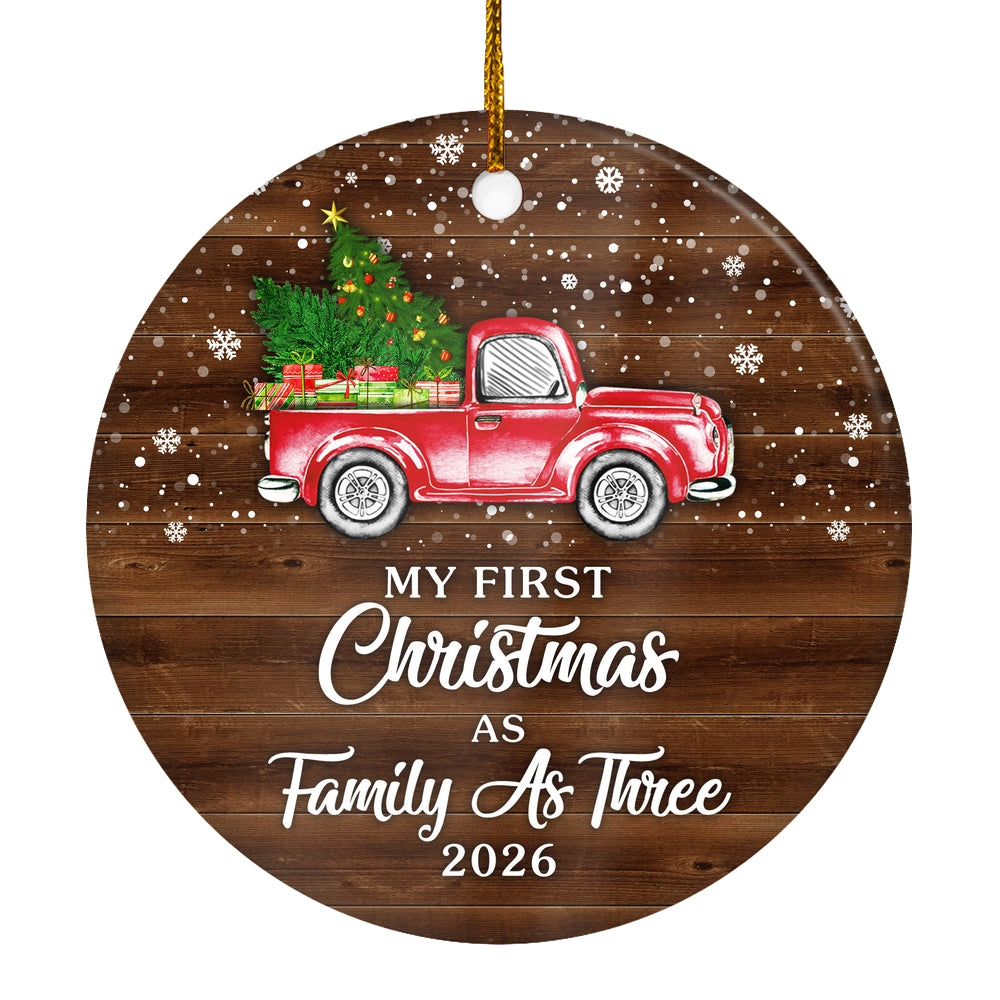 My First Christmas As Family As Three Ornament 2025 New Family Three Decoration Christmas Tree Ornament | siriusteestore
