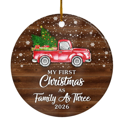 My First Christmas As Family As Three Ornament 2025 New Family Three Decoration Christmas Tree Ornament | siriusteestore