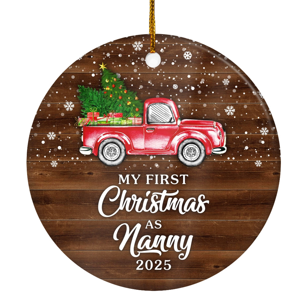 My First Christmas As Nanny Ornament 2024 New Nanny Decoration Christmas Tree Ornament | siriusteestore