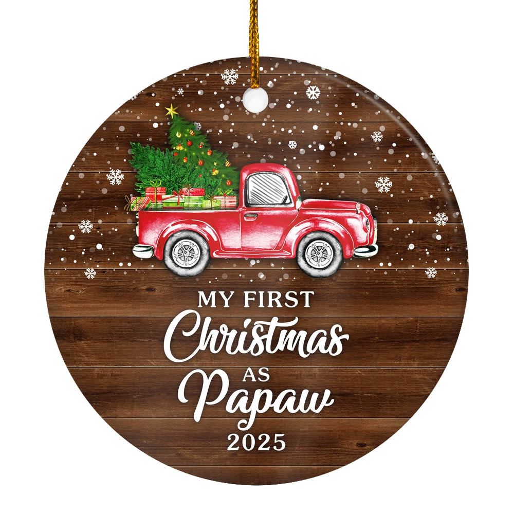 My First Christmas As Papaw Ornament 2024 New Papaw Decoration Christmas Tree Ornament | siriusteestore