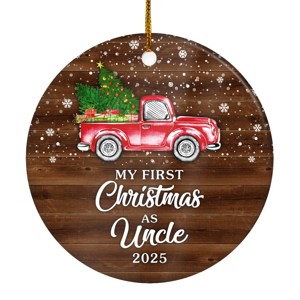 My First Christmas As Uncle Ornament 2024 New Uncle Decoration Christmas Tree Ornament | siriusteestore