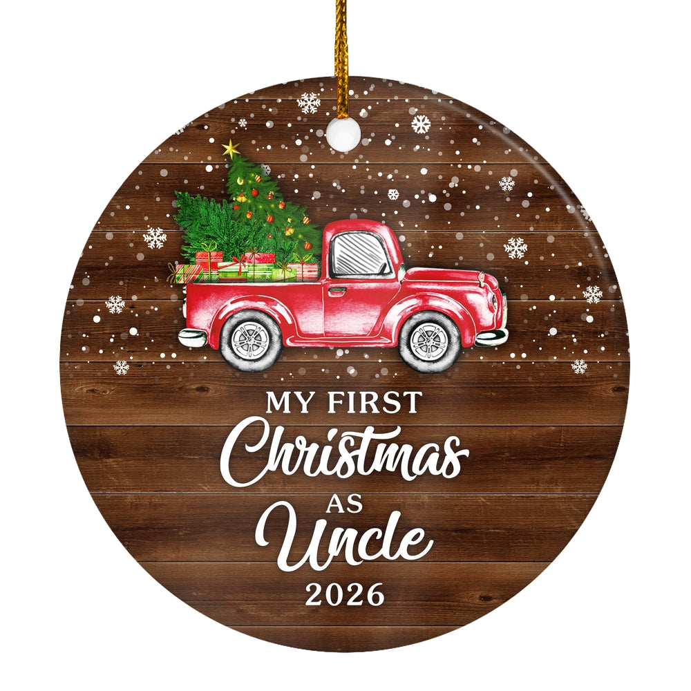 My First Christmas As Uncle Ornament 2025 New Uncle Decoration Christmas Tree Ornament | siriusteestore
