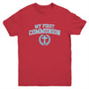 My First Communion Boys Catholic Religious Cross Blue Youth Shirt | siriusteestore