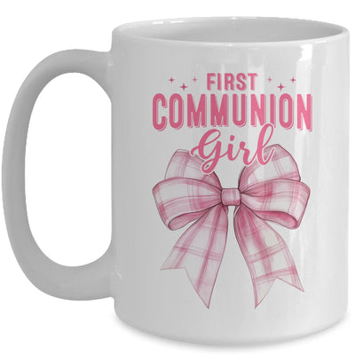 My First Communion Girls Pink Coquette Bow Christian Cute Mug | siriusteestore