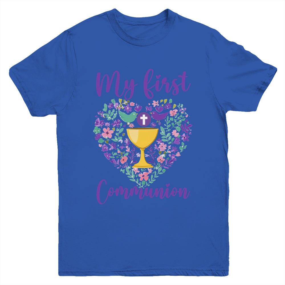 My First Holy Communion Christians And Catholic Girls Boys Youth Shirt | siriusteestore