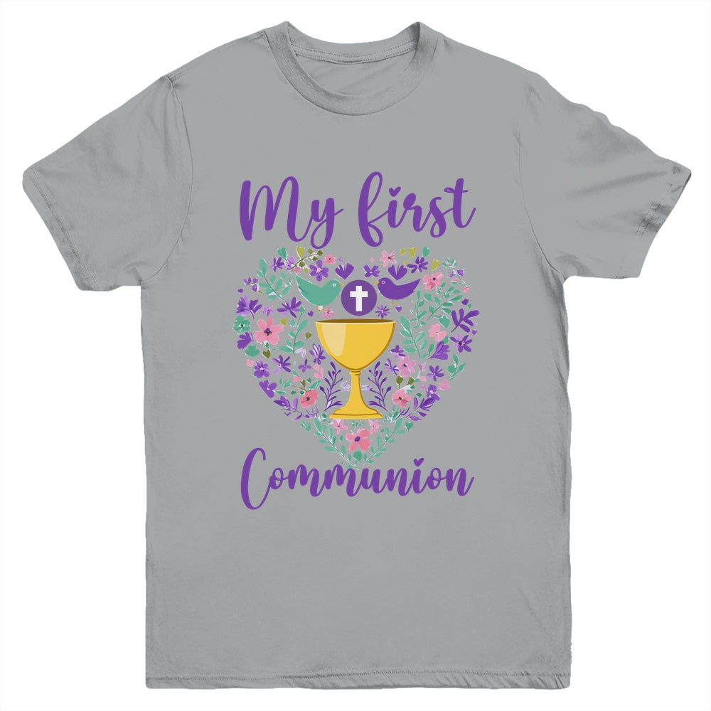 My First Holy Communion Christians And Catholic Girls Boys Youth Shirt | siriusteestore