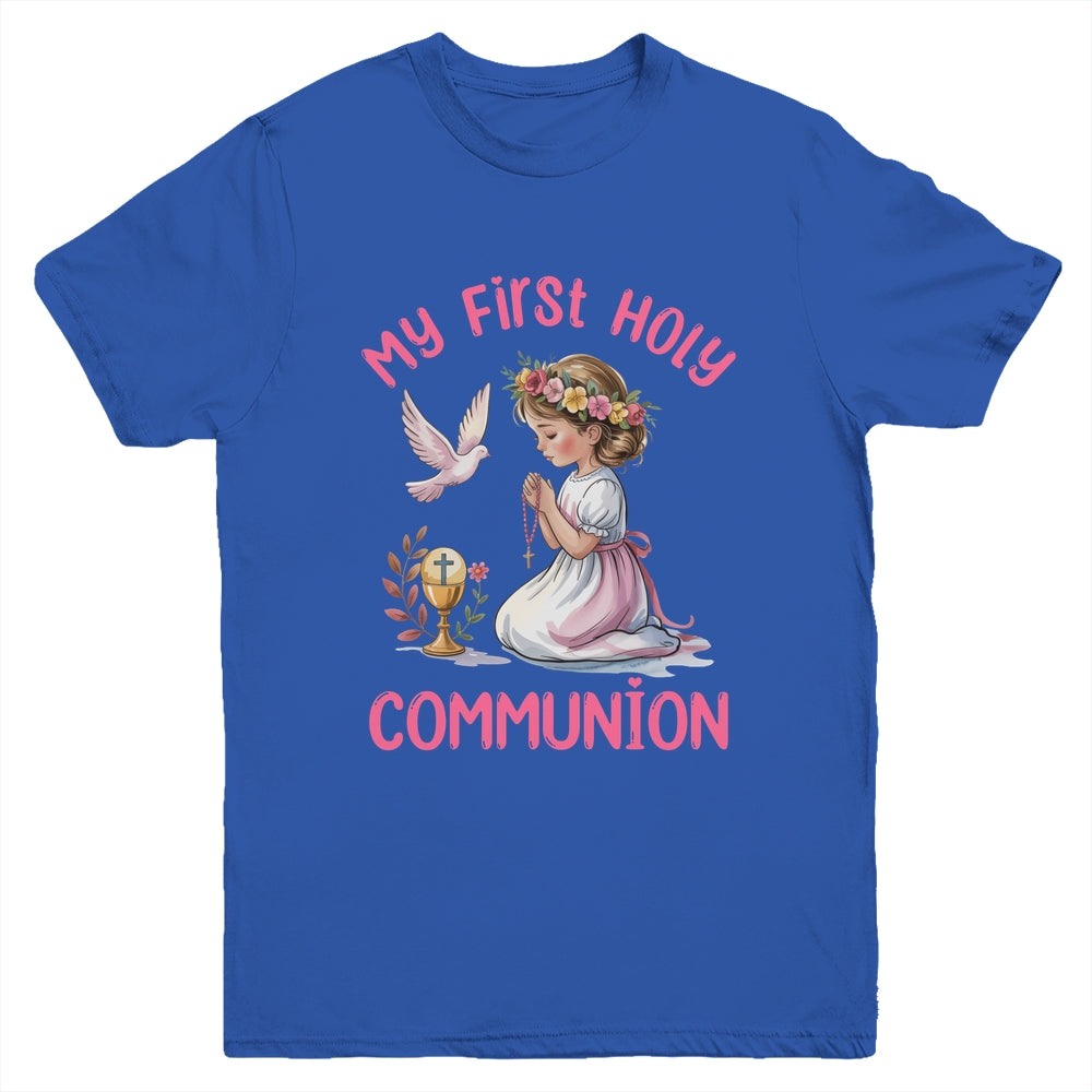 My First Holy Communion For Girl Christian Catholic Youth Shirt | siriusteestore