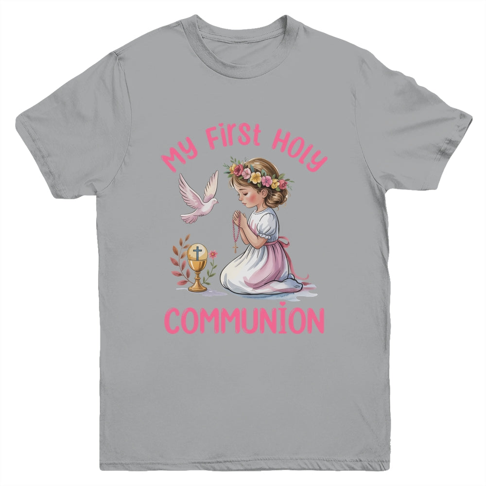 My First Holy Communion For Girl Christian Catholic Youth Shirt | siriusteestore
