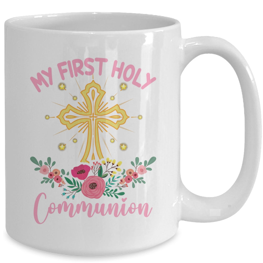 My First Holy Communion Girls Christians And Catholic Mug | siriusteestore