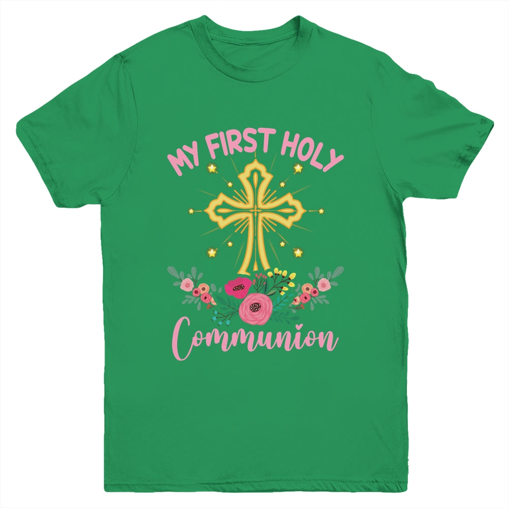 My First Holy Communion Girls Christians And Catholic Youth Shirt | siriusteestore