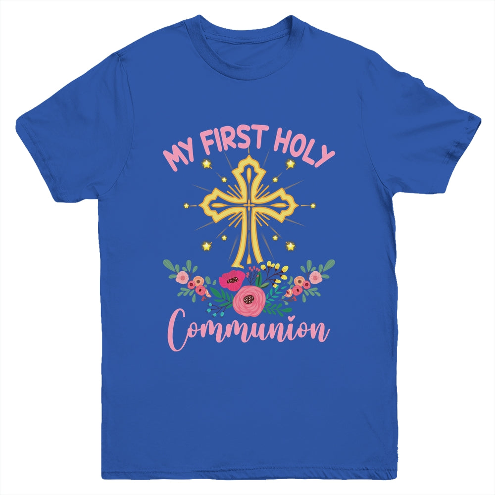 My First Holy Communion Girls Christians And Catholic Youth Shirt | siriusteestore