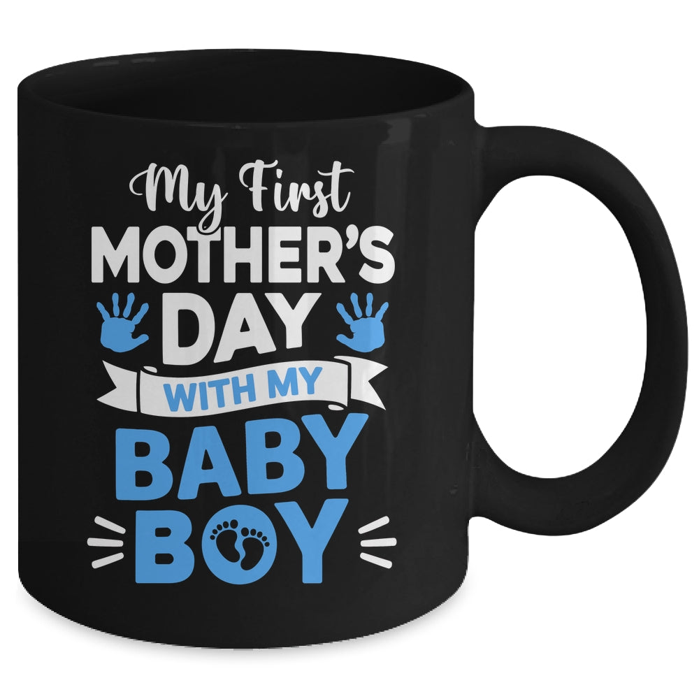 My First Mothers Day With Baby Son Funny First Time Mom Mug | siriusteestore