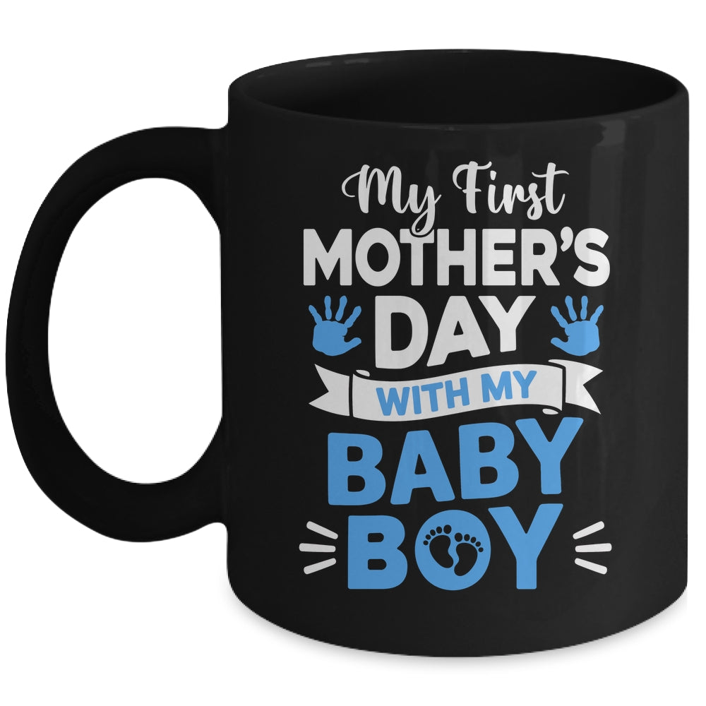 My First Mothers Day With Baby Son Funny First Time Mom Mug | siriusteestore