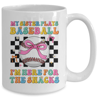 My Sister Plays Baseball I'm Here For The Snacks Kid Girls Mug | siriusteestore