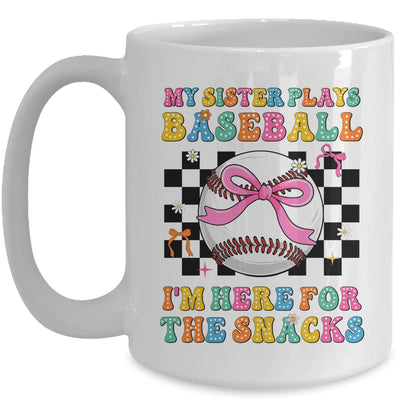 My Sister Plays Baseball I'm Here For The Snacks Kid Girls Mug | siriusteestore