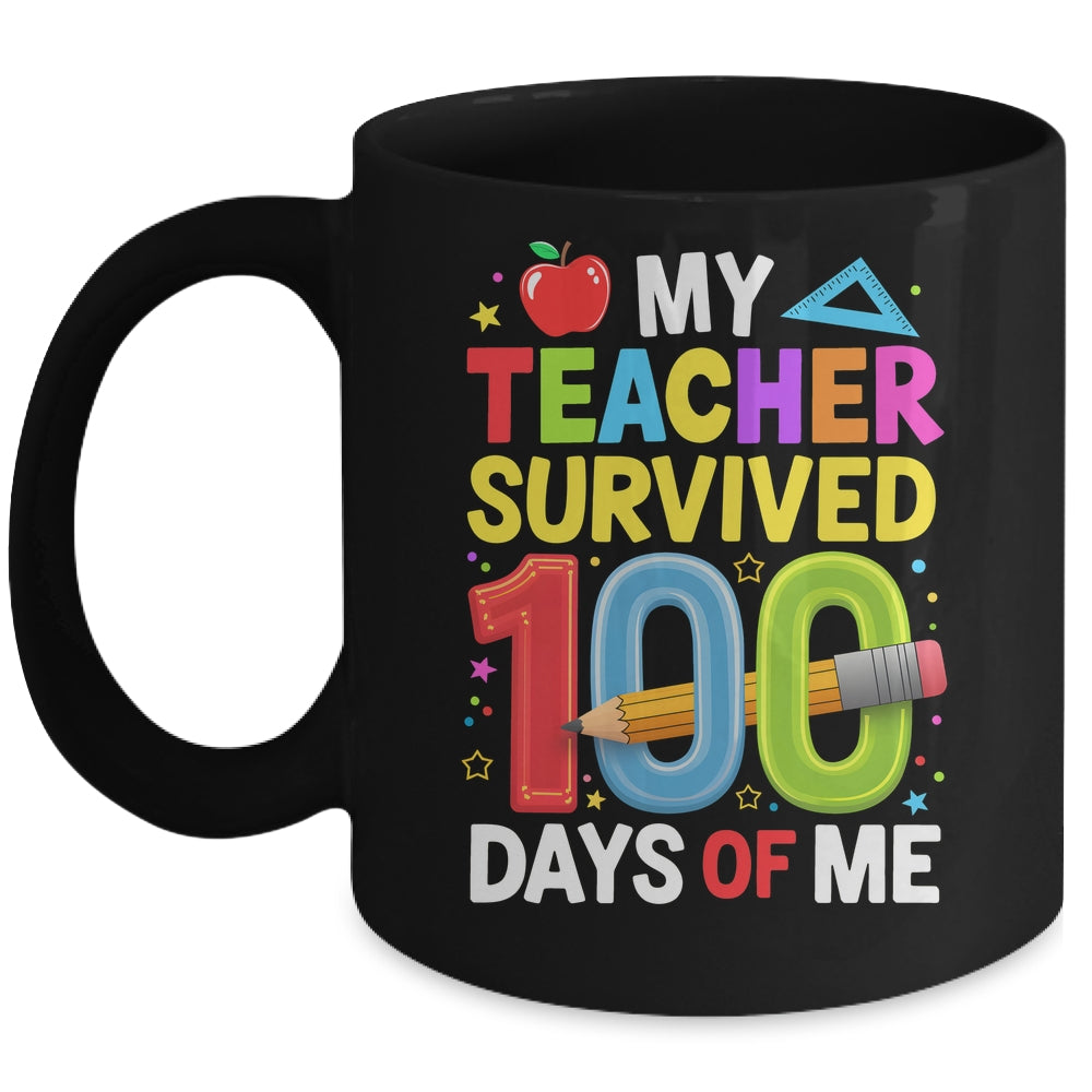 My Teacher Survived 100 Days Of Me 100th Days Of School Kids Mug | siriusteestore