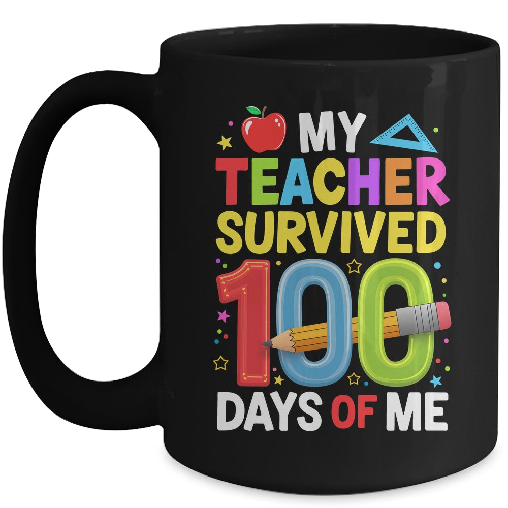 My Teacher Survived 100 Days Of Me 100th Days Of School Kids Mug | siriusteestore