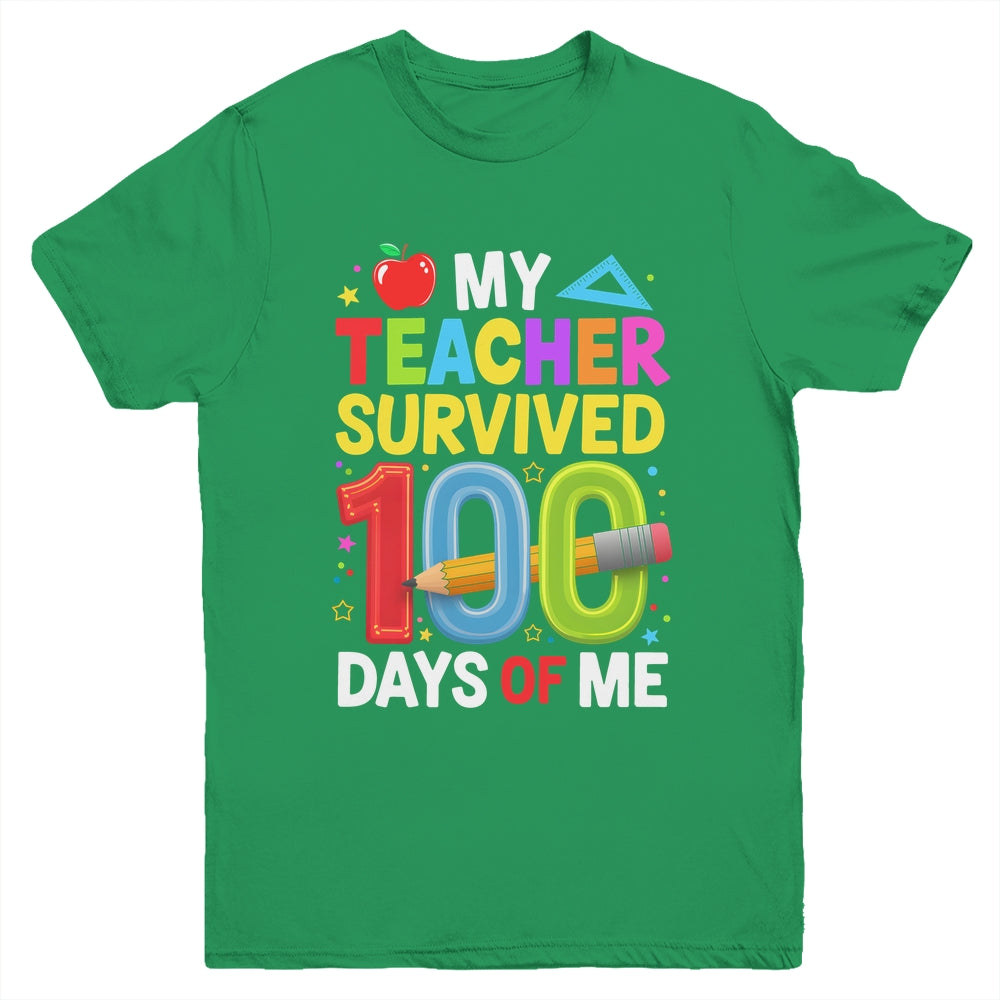 My Teacher Survived 100 Days Of Me 100th Days Of School Kids Youth Shirt | siriusteestore