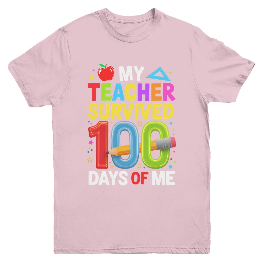 My Teacher Survived 100 Days Of Me 100th Days Of School Kids Youth Shirt | siriusteestore