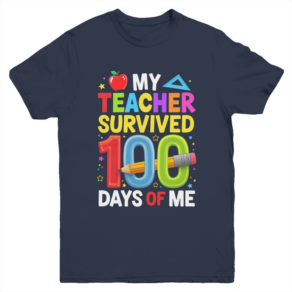 My Teacher Survived 100 Days Of Me 100th Days Of School Kids Youth Shirt | siriusteestore