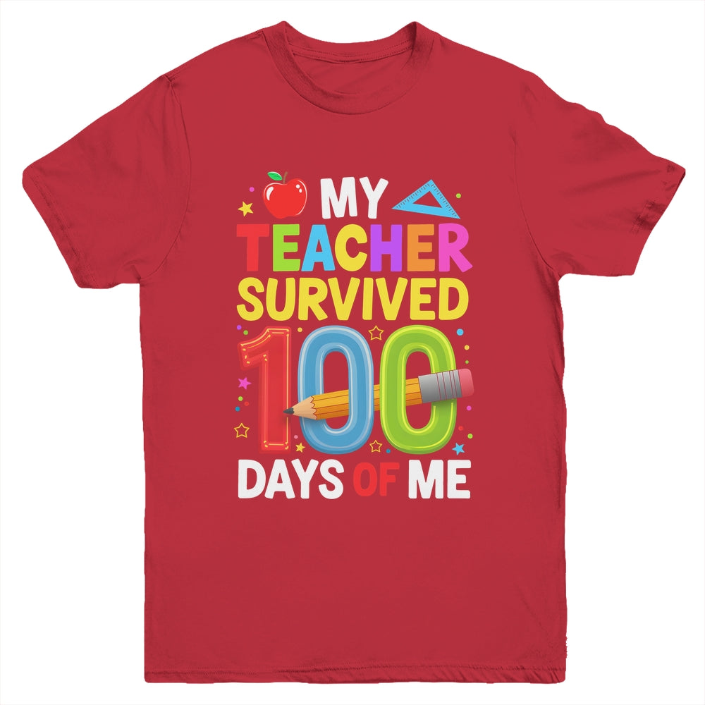 My Teacher Survived 100 Days Of Me 100th Days Of School Kids Youth Shirt | siriusteestore